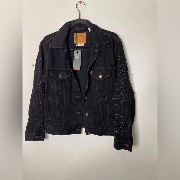 Ex boyfriend studded sleeve trucker jacket NWT - Picture 2 of 10